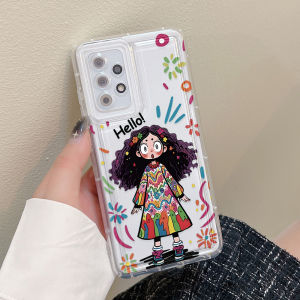 Silicon Phone Case For Samsung S24 Ultra S23 Plus S22 S21 S20 FE A54 5G A55 A53 A52 A34 A33 A14 A13 A32 A24 A23 Cut Girl Covers
