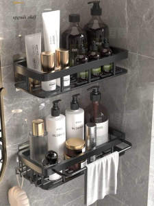 Giá Để Đồ Phòng Tắm Treo Tường Không Cần Đục Lỗ Giá Để Đồ Vệ Sinh Cá Nhân Đơn Giản Bằng Nhựa Giá Để Đồ Góc Phòng Tắm