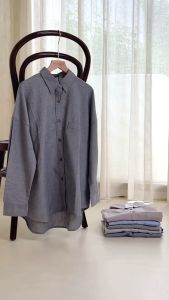 Ixora Vabia Oversized Shirt - Kemeja Wanita Oversize Lengan Panjang Polos Oxford