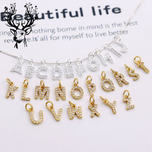 S925 Sterling Silver Micro Inlaid Zircon 26 English Letters Pendant DIY Ornament Accessories 26 Letters Pendant