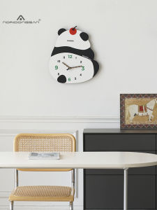 Modern Creative Panda Wall Clock Simple Design Living Room Home Decorative Clock Battery Powered Synthetic Material Disk