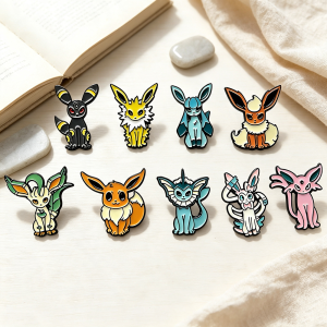 Bandai | 9pcs Cartoon Monster Fox Enamel Pins Set Anime Animal Lapel Pin Badges Cute Design for Backpack And Clothing Decor Gift