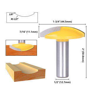 XCAN Milling Cutter 6/8/6.35/12.7mm Shank Small Bowl Router Bit 1-1/2 Radius 1-3/4 Wide Door Knife Woodworking Tool
