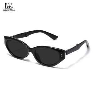 LouisWill Women’s Foldable Sunglasses Retro Cat’s Eye Sunglasses Narrow Frame Fashion Summer Sunglasses UV400 Protection Polarized Sunglasses Eyes Protection Eyewear Sun Glasses For Women