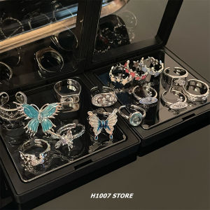 Butterfly Rings for Men And Women Saturn Inspired Stacked Minimalist Versatile Silver Plated Alloy Jewelry Fashionable Couple Rings