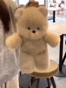 Patung Bear Plush Toy Doll Running Bear Cute Cartoon Dolls Ragdoll Doll Bear Plushie Pillow Birthday Gift For Kids