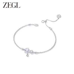 สร้อยข้อมือเพชรเซอร์โคเนียสุดหรูสำหรับผู้หญิง ดีไซน์ ZEGL สร้อยข้อมือสุดหรูระดับไฮเอนด์สำหรับเพื่อนรัก วัสดุอื่นๆ