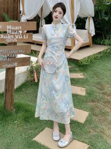 RELNLEX | Đầm Cheongsam Phong Cách Trung Quốc Dáng Cải Tiến Mùa Hè
