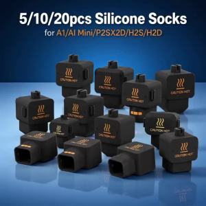 Bộ Tất Silicon Cách Nhiệt Cho Bộ Phận Gia Nhiệt Máy In 3D - Bambu Lab A1 A1 Mini P2S X2D H2S H2D - 2/5/10/20 Cái
