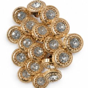 400pcs Kancing baju jamur permata bintik emas bulat segi delapan/ Diameter 10mm/1cm