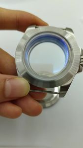 Vỏ Đồng Hồ Lặn Bằng Thép Không Gỉ Đánh Bóng 40mm Với Kính Vòm AR Màu Xanh Và Viền Cố Định Tương Thích Với Bộ Máy NH34 NH35 36 ETA2824 PT5000