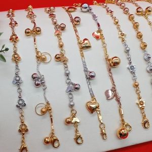 สร้อยข้อมือสามกษัตริย์ ยาว 6-7 นิ้ว ชุบ 3k ชุบทอง ทำจากทองเหลือง รูปถ่ายจากสินค้าจริง