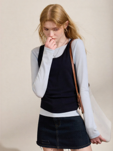 KUHNMARVIN | Bộ Áo Thun Tay Dài và Vest Lycell Cotton cho Mùa Thu