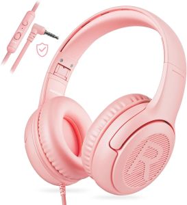 1/2/3Pcs Awatrue AT2 Kids Wired Headphones with Mic 3.5mm Jack Adjustable Foldable Stereo Sound Headsets for Girls Boys Children