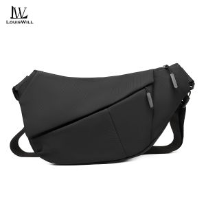 LouisWill Mens Chest Bag Waterproof Shoulder Bag Outdoor Sports Bag Large Capacity Running Bag Casual Bag Cross Body Bag Outdoor Fitness Bag Phone Bag Travel Bag Business Bag