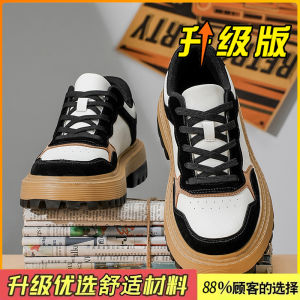 Autumn Winter Mens Casual Thick Bottom Running Shoes Black White Panda Style Youth Sports Martin Shoes Daily Wear
