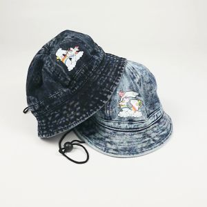 Topi Bucket Anak Lucu Jeans / Denim - Huruf Unicorn