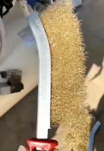 Sikat Baja Sisir Kawat Bengkok Kuningan Wire Brush Sikat Kawat Kuningan Baja Model Golok Pisau Wire Brush