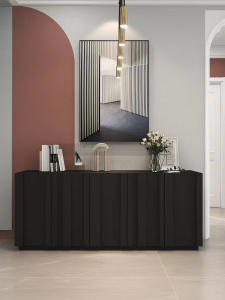 Italian Solid Wood Sideboard Modern Light Luxury Locker Nordic Simple Black Oak Living Room Tea Cabinet Wine Cabinet Shoe Cabinet