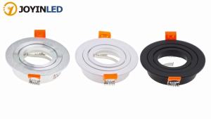 5/10pcs GU10 MR16 Round Recessed Ceiling Spotlights Frame LED Downlight Angle Adjustable Rotating Indoor Lighting Fixture