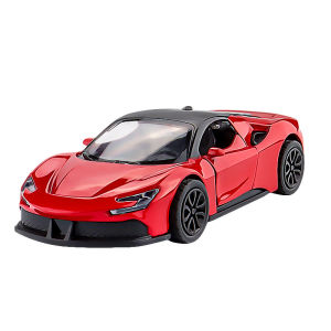 Pull-back alloy toy car 1:43 three-door sports car model Gift for boys aged 3-6 Cool gift box set car toy for kids