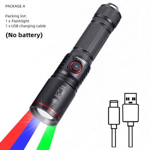 Alonefire SV96-RGB Multifunctional 4 in 1 Zoomable High Power LED Flashlight RGB USB Rechargeable Photography Lighting Torch