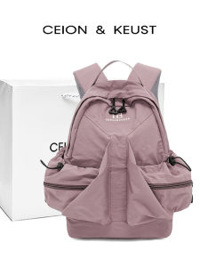 กระเป๋าเป้สะพายหลังแบบสะพายไหล่คู่สำหรับผู้หญิง ความจุขนาดใหญ่ กระเป๋าใส่หนังสือสำหรับนักเรียนมัธยมปลาย กระเป๋าใส่ของแบบเรียบง่าย วัสดุ Nylon