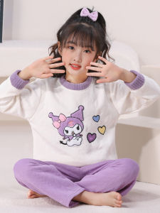 Warm Air Cotton Childrens Sleepwear Long Sleeve Cartoon Kurokos Girl Home Clothes Spring Autumn Winter Thermal Underwear
