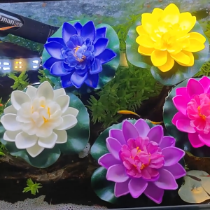 ดอกบัวปลอม ดอกบัวลอยน้ำ ดอกบัวปลอมลอยน้ำ ดอกบัว ดอกบัวมงคล 10cm/18cm เสริมฮวงจุ้ย พร็อพถ่ายรูป ตกแต่งบ้าน สวน สระ 8สี กลีบดอกทำจากยางพารา