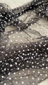 Vải Lưới Chấm Bi Khổ 1m48 - Co Giãn Nhẹ Có Độ Phồng Mỏng Nhẹ - May Đồ Thiết Kế Phối Với Váy Đầm