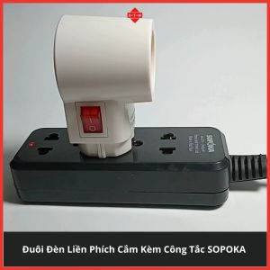 Đui Đèn Liền Phích Cắm Sopoka - Đuôi Đèn Có Công Tắc Dùng Cho Bóng Từ 1W - 50W Model DLP1 BH 2 Năm