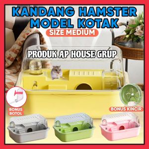 KANDANG HAMSTER PORTABLE MODEL KOTAK MEDIUM (kode3)