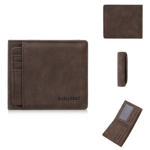 Baellerry Vintage Matte Leather Wallet for Men Short Multi-Function Card Holder Driver License Holder Business Mini Coin Purse