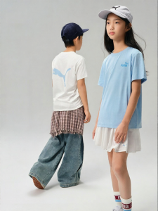 PUMA | Summer Breathable Moisture Wicking Quick Drying Cool Elastic Loose Childrens T-shirt