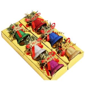 6 Pieces/Set 5CM Christmas Decoration Plastic Color Bell Christmas Tree Accessories Christmas Bell Pendant Home Christmas Decor