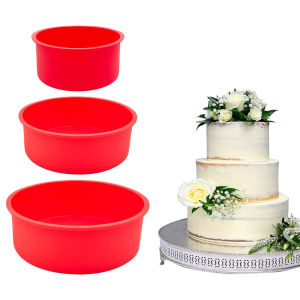 Round Cake Pan 4/6/8/10inch Silicone Cake Mold Nonstick Baking Pans Reusable Cake Pans for Layer Cake Cheesecake Baking Tool