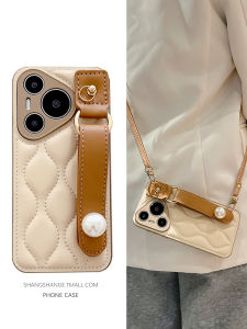 Huawei Pura80 P70Pro P60 P50 P40 Ultra Womens Fashionable Leather Strap Wave Pattern Full Cover Protective Case