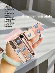 Mini Palette Judydoll Orange Flower Travel Hand Heart Blush Highlighter Multi-Functional Eye Shadow Compact Natural 3 Colors