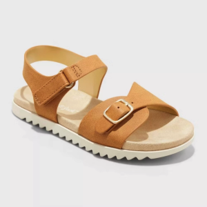 Cat & Jack Toddler Cognac/Shaelyn Sandals - Open-Toe Footbed Sandals for Girls
