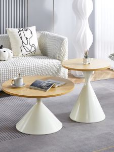 Log Style Coffee Table Living Room Home Small Apartment Cream Style Minimalist Creative Design Net Red round Side Table Table