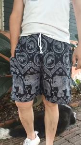 กางเกงขาสั้น กางเกงลายช้าง กางเกงลำลอง ชาย/หญิง เนื้อเคลื่อนที่ เสื้อผ้าไทย โซ่ตู้ยูน เนื้อผ้าย่นหลัง กางเกงชาย/หญิง เนื้อเคลื่อนที่ ล่าสุด