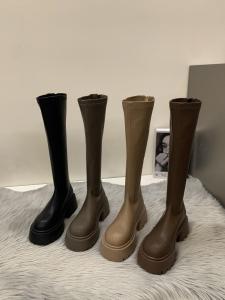 ITSK Long Boots Womens Thick Bottom Chunky Heel Square Head High Tube Knight Boots Fashionable Winter Booties for Women