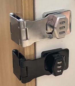 Chốt lật có khóa số loại 3 khúc góc 90-180 độ đều được dùng cho cửa hòm tủ ngăn kéo bàn bằng thép mạ chống gỉ