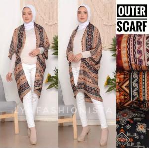 LYNFASHIONISTA-OUTER SCARF WANITA BATIK TRIBAL RAYON ADEM