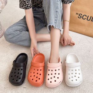 MONLEYTA | 2025 Womens Hole Shoe Trendy Lightweight Sandals Half Slippers Beach Head Covering Slip-On Nurse Beach Shoes New Outdoor Wear