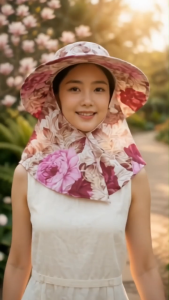 Women UV Protection Sun Hat Broad Brim Neck Cover Flap Foldable Outdoor Gardening Hiking Fishing Beach Cap (B1)