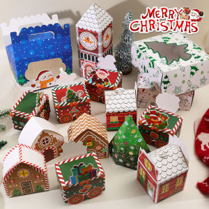 YESPERY 8ชิ้น Merry กล่องลูกอมคริสมาสต์หลายสไตล์กระดาษคุกกี้ของขวัญบรรจุกล่องกล่องของขวัญปาร์ตี้วันคริสต์มาส2025