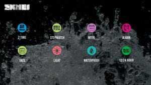 นาฬิกาคู่สายเหล็ก SKMEI1433 นาฬิกาอิเล็กทรอนิกส์แบบเรียบง่ายกันน้ำสำหรับทุกเพศ