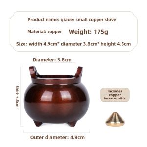 MEIZHENXIANG | Three-Footed Copper Incense Burner for Indoor Use