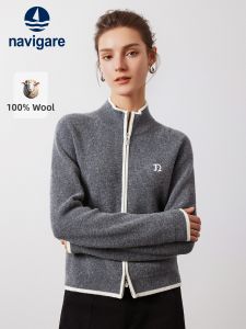 Navigare | Pure Wool Commuting Autumn Winter Grey Cardigan